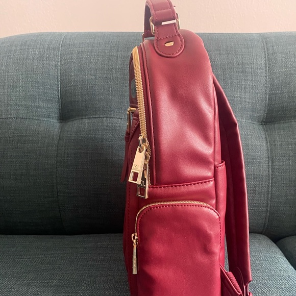 NWOT Karl Lagerfeld Chevron Backpack (Burgundy) - Picture 2 of 10